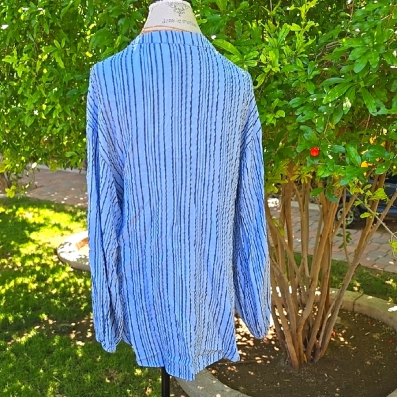 Free People Blue Striped Shirt - Picture 2 of 7